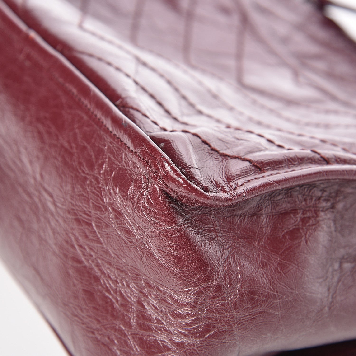 Saint Laurent Crinkled Calfskin Matelasse Monogram Medium Niki Chain Satchel Burgundy 10 of 10
