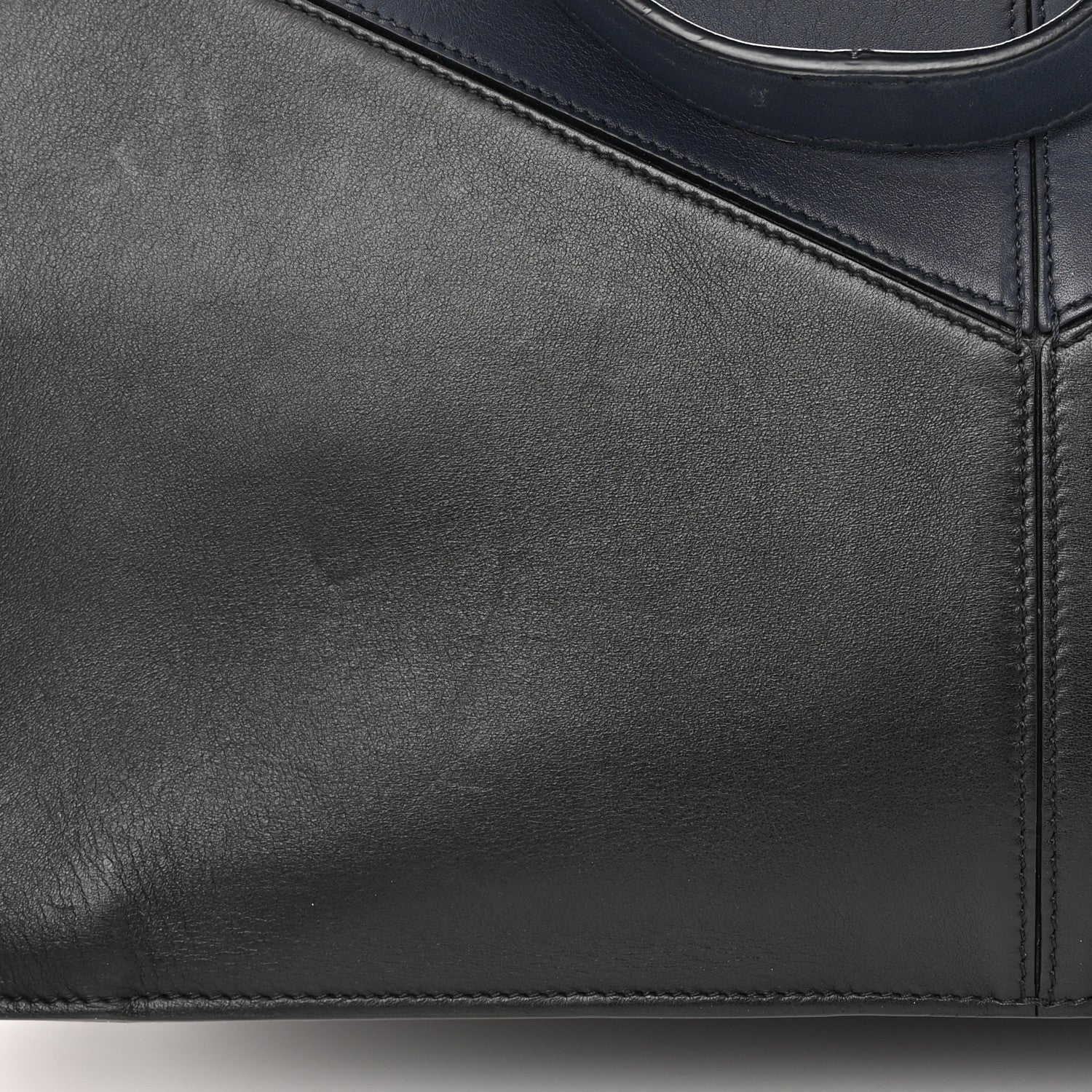 Celine Smooth Calfskin Bi-Color Medium Tri-Fold Bag Black Dark Sea 16 of 20