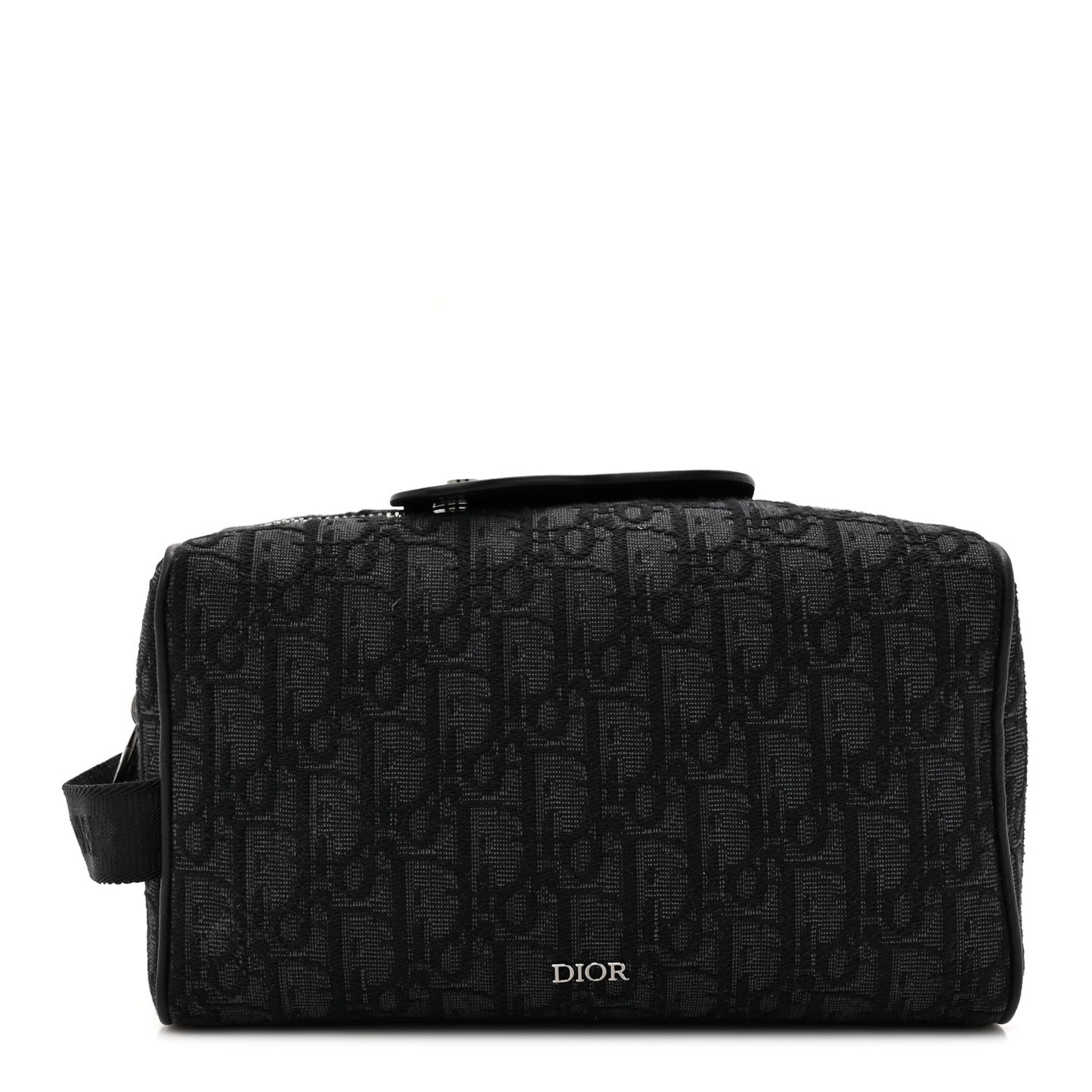 Oblique Jacquard Toiletry Pouch Black