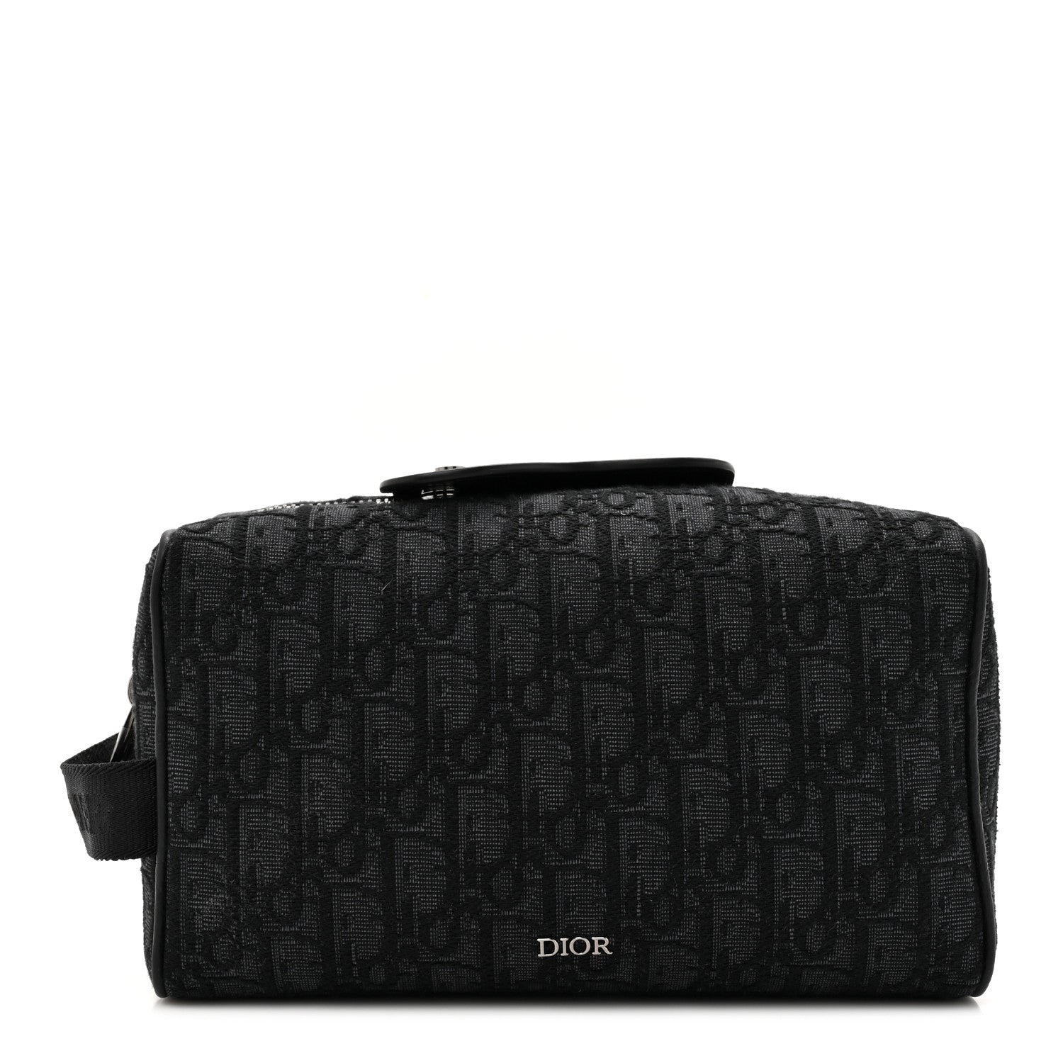 Christian Dior Oblique Jacquard Toiletry Pouch Black 1 of 7