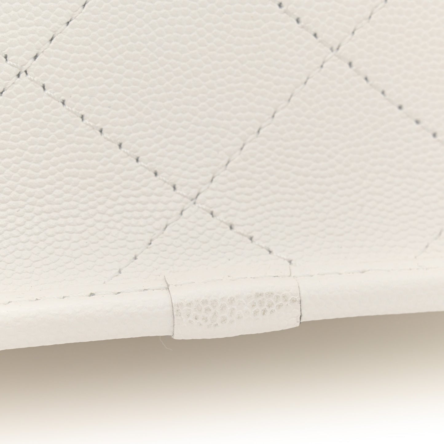 Caviar Quilted School Memory Small Top Handle Flap White
