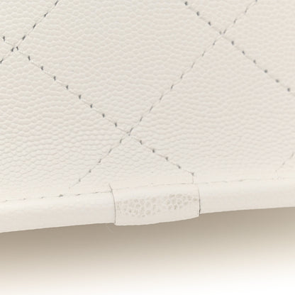 Chanel Caviar Quilted School Memory Small Top Handle Flap White 12 of 13