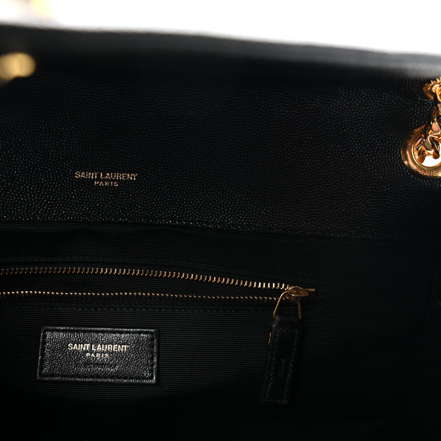 Grain De Poudre Textured Mixed Matelasse Large Triquilt Monogram Satchel Black