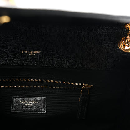 Saint Laurent Grain De Poudre Textured Mixed Matelasse Large Triquilt Monogram Satchel Black 6 of 9