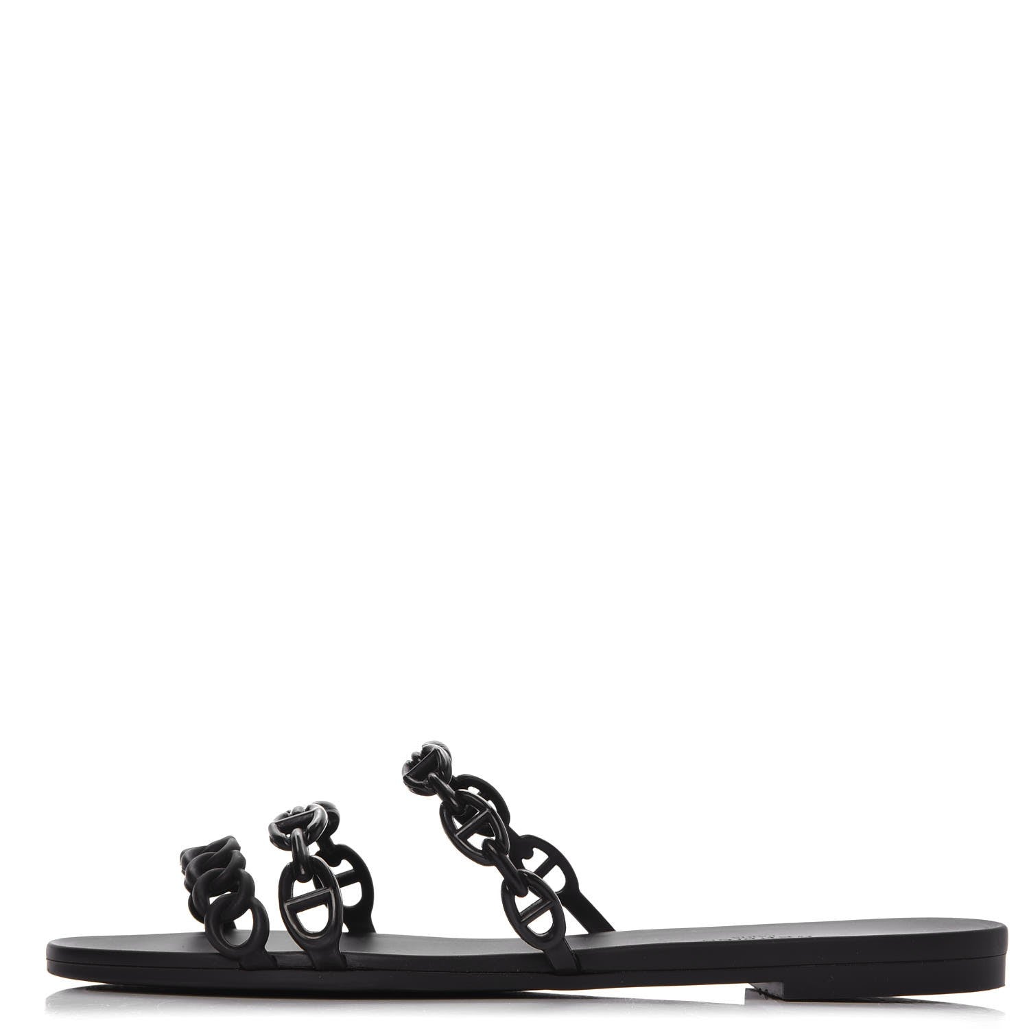 Hermes Rubber Chaine d'Ancre Rivage Sandals 39 Black 1 of 8