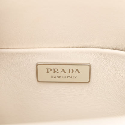 Prada Spazzolato Architectural Line Horizontal Bag White 6 of 10