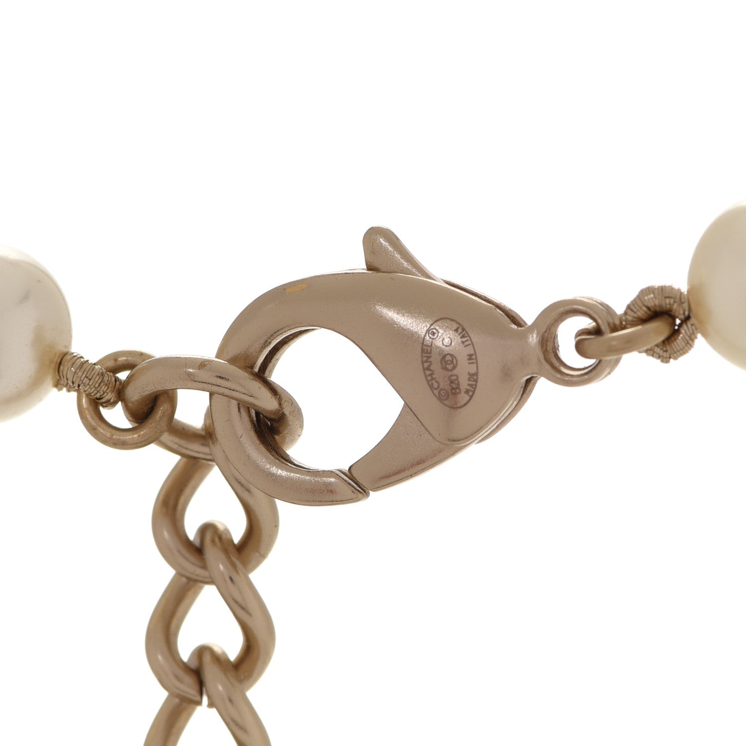 Chanel Pearl Lambskin Crystal CC Vintage Allure Necklace Gold Black 5 of 5