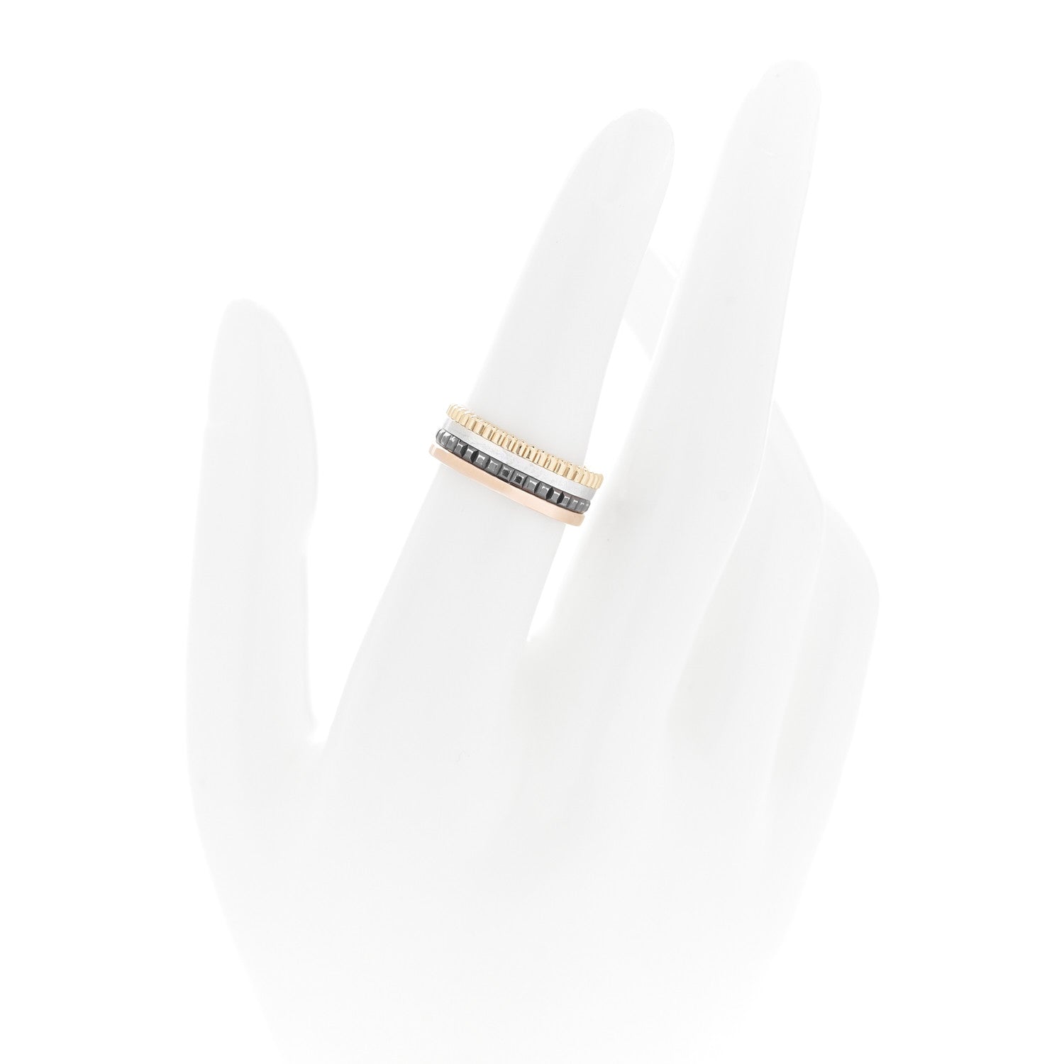 Boucheron 18K Pink Yellow White Gold PVD Small Quatre Classique Ring 52 6 2 of 5