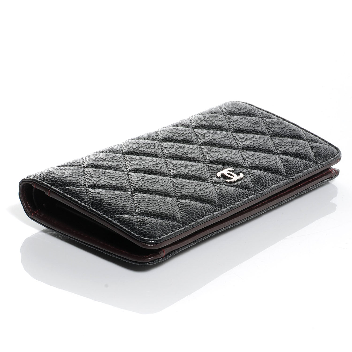 Chanel Caviar Quilted Yen Wallet Black 4 of 7