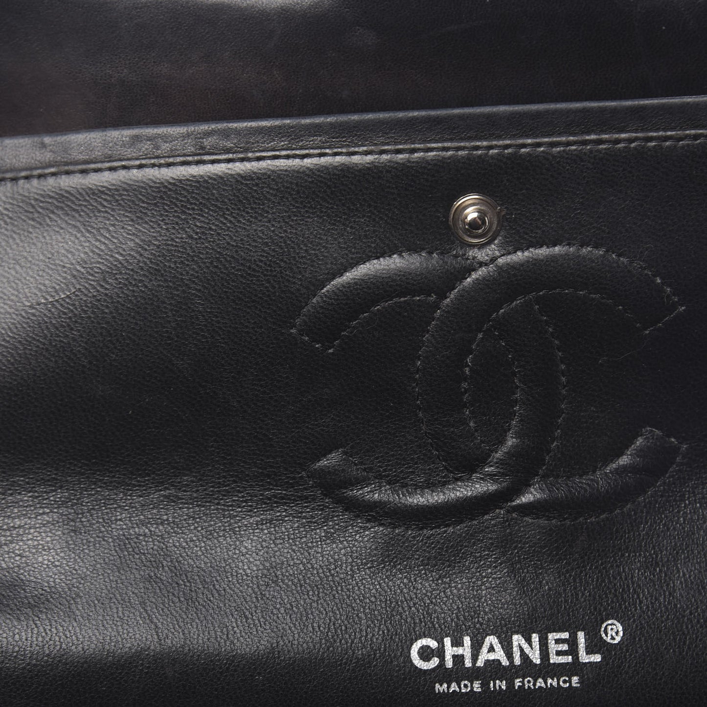 Patent Quilted Medium Double Flap Black