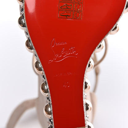 Christian Louboutin Suede Lame Chocazeppa 120 Platform Wedge Sandals 40 Poudre 6 of 11