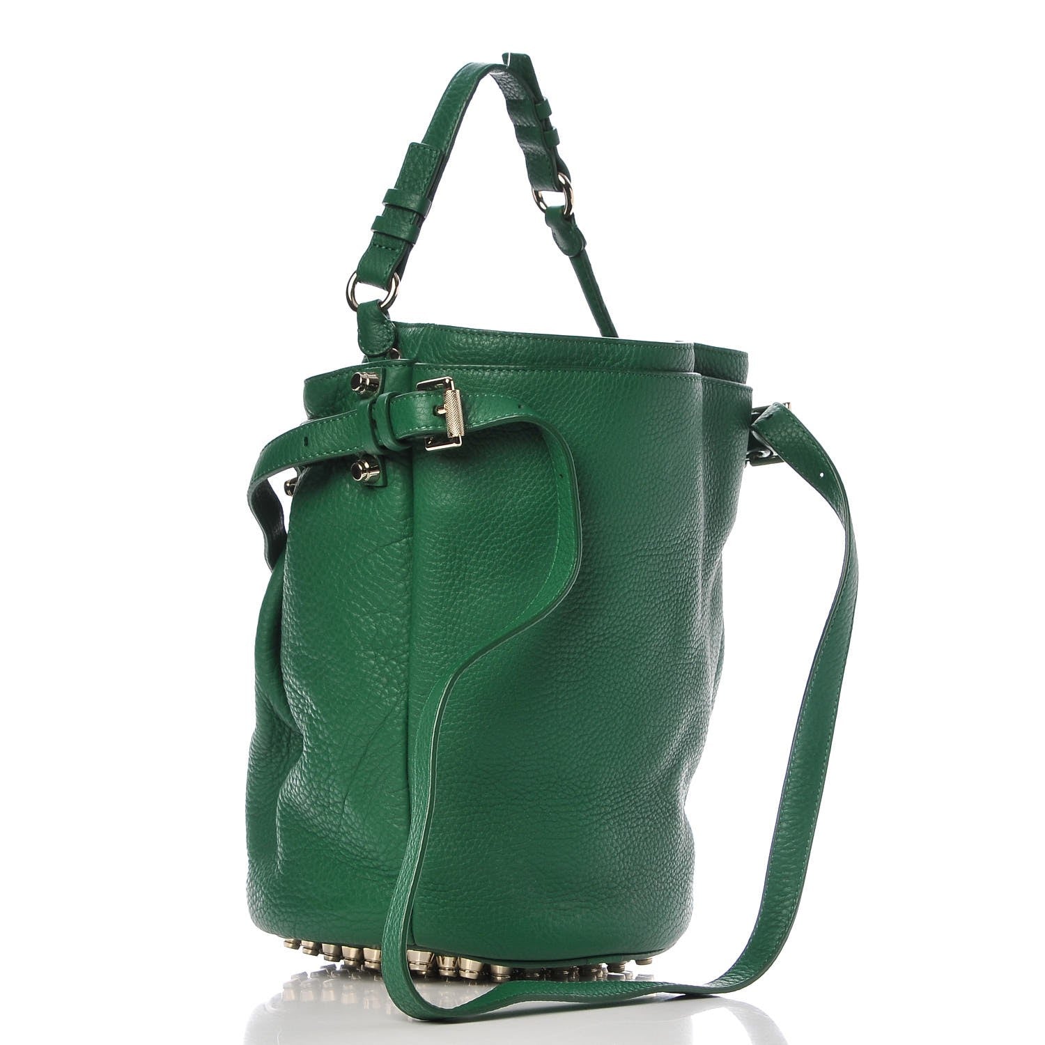 Alexander Wang Pebbled Lambskin Diego Bucket Bag Vine Pale Gold Hardware 3 of 8