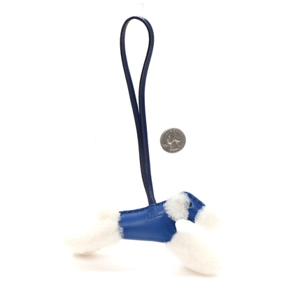 Hermes Milo Lambskin Shearling Budy Charm Bleu France Bleu Saphir 2 of 4