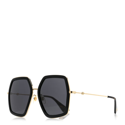 Gucci Acetate Oversize Square Frame GG0106S Sunglasses Black 1 of 6