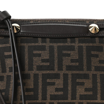 Fendi Vitello Grace Jacquard FF Mini By The Way Boston Bag Tobacco Moro Ebano 8 of 10