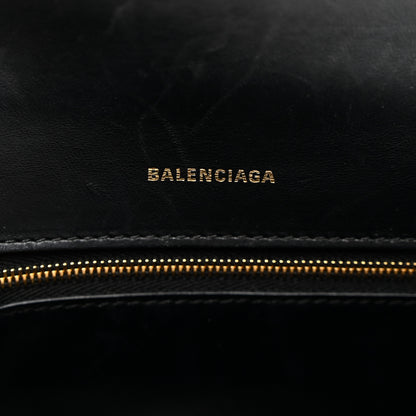 Balenciaga Shiny Box Calfskin Small Hourglass Top Handle Bag Black 6 of 12