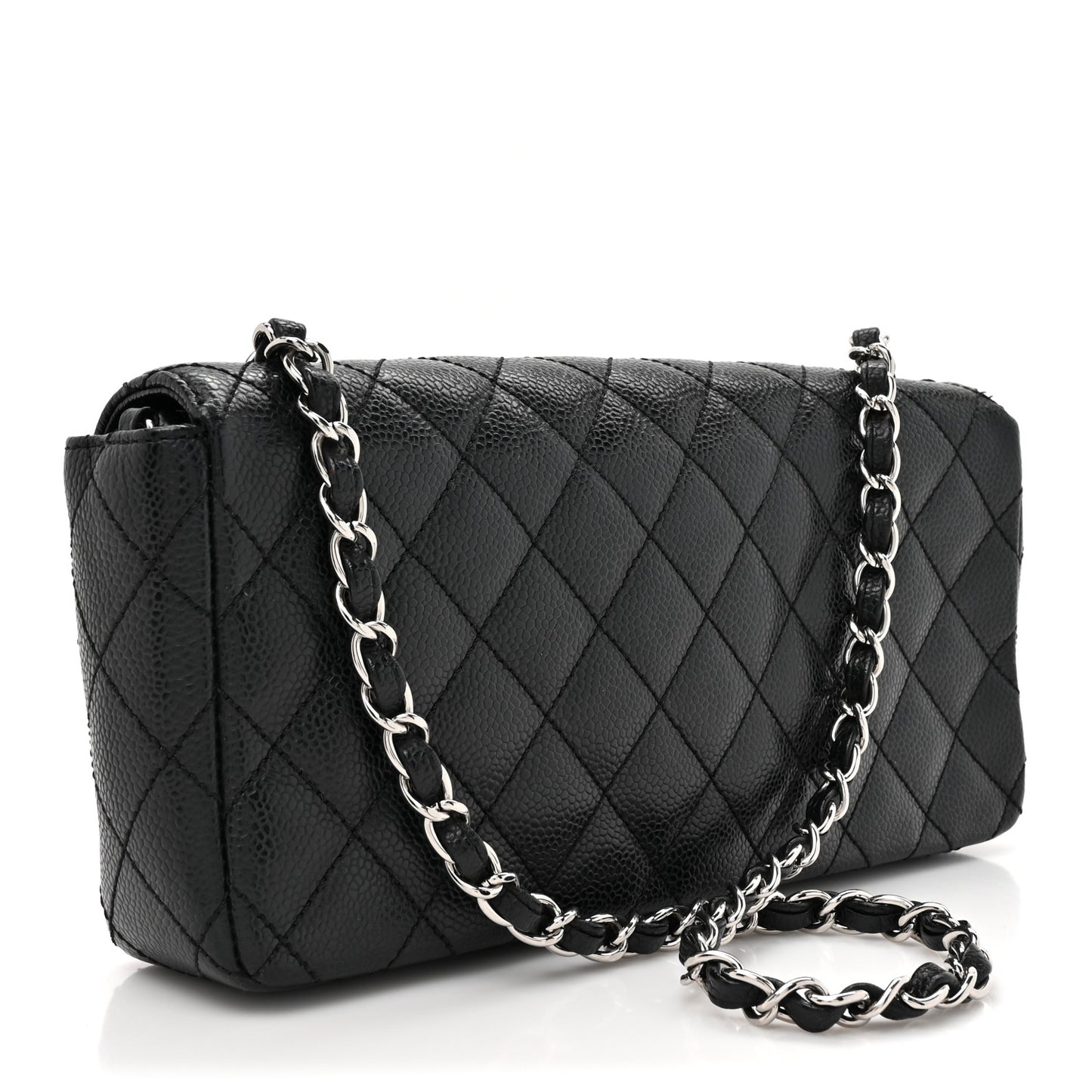 Caviar Quilted East West Flap Black
