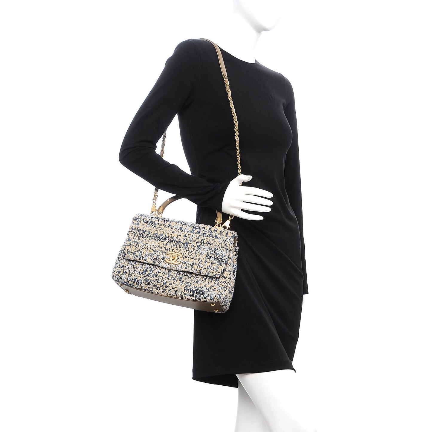 Crochet Small Coco Handle Flap Beige