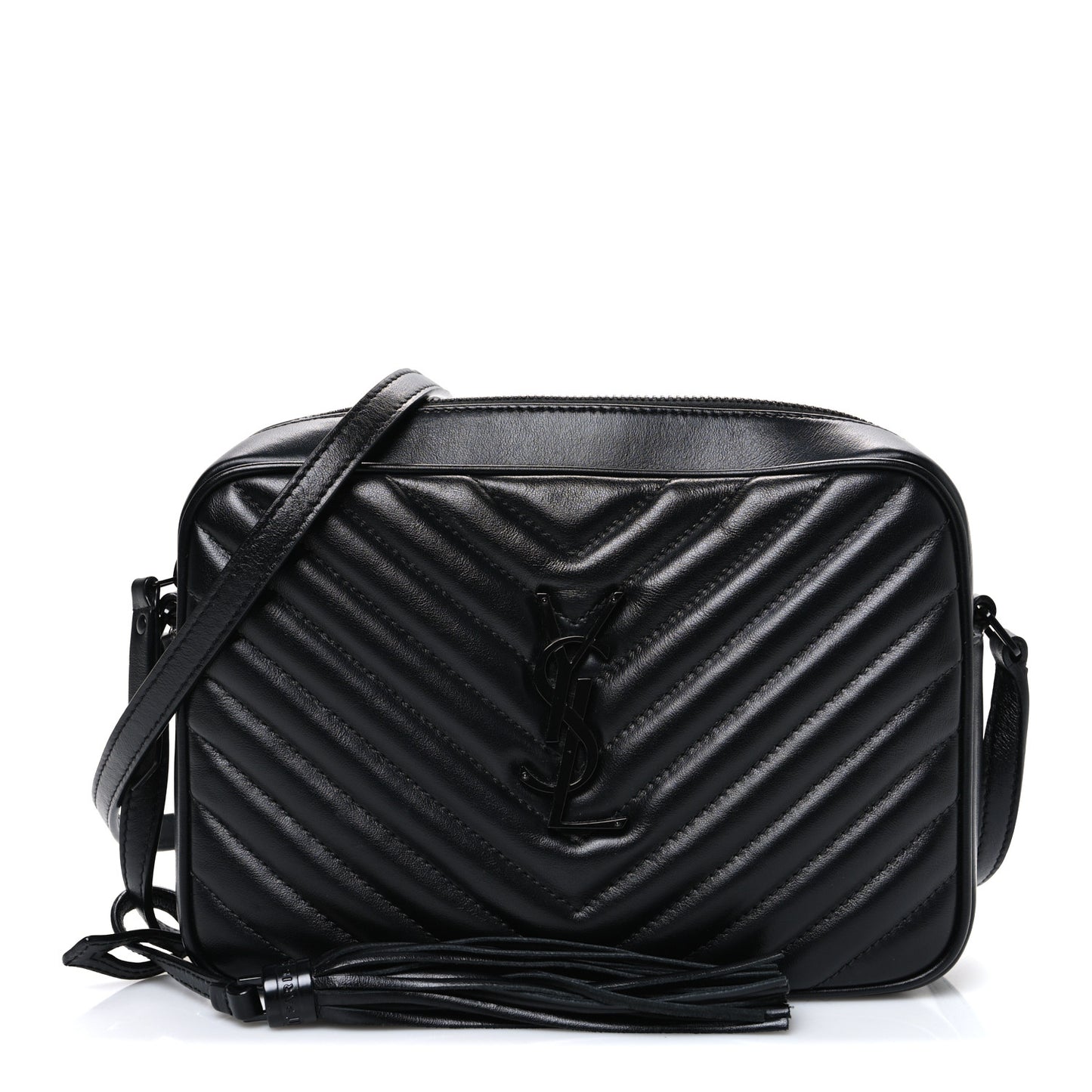 Calfskin Matelasse Monogram Monochrome Lou Camera Bag Black