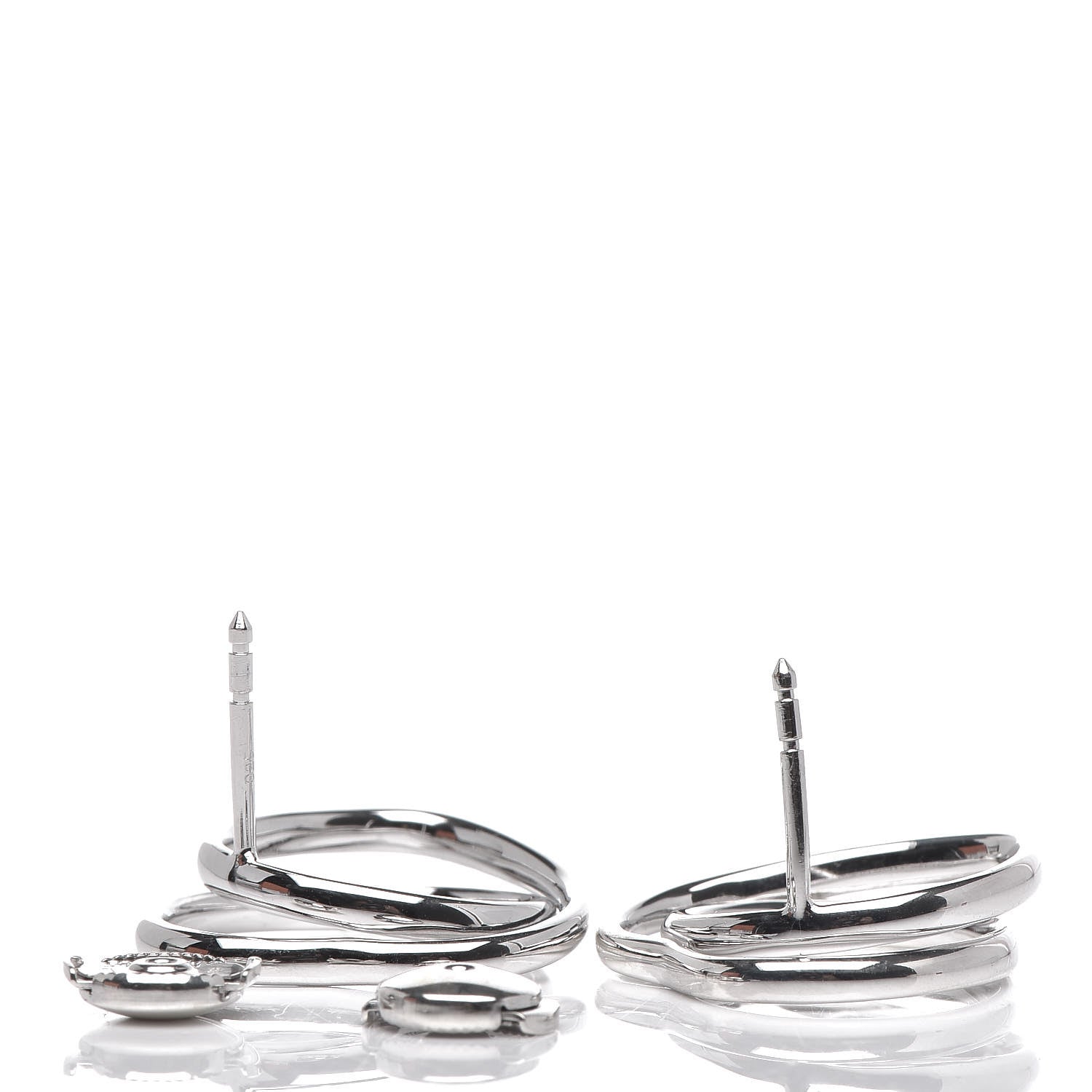 Hermes Sterling Silver Vertige Coeur PM Earrings 3 of 5