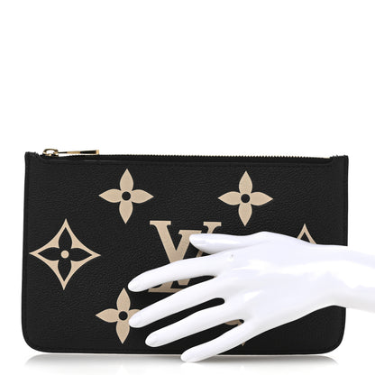 Louis Vuitton Empreinte Monogram Giant Neverfull MM Pochette Black Beige 2 of 7