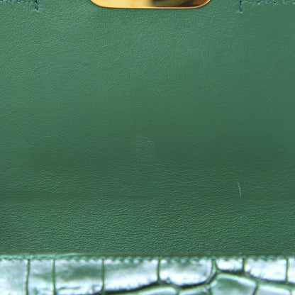 Chloe Calfskin Crocodile Embossed Mini C Double Carry Woodsy Green 12 of 15