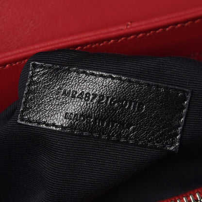 Saint Laurent Calfskin Y Quilted Monogram Medium Loulou Chain Satchel Lipstick Red 7 of 7