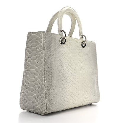 Christian Dior Snakeskin Large Lady Dior Beige Ombre 3 of 11