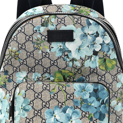 Gucci GG Supreme Monogram Blooms Small Day Backpack Blue 8 of 11