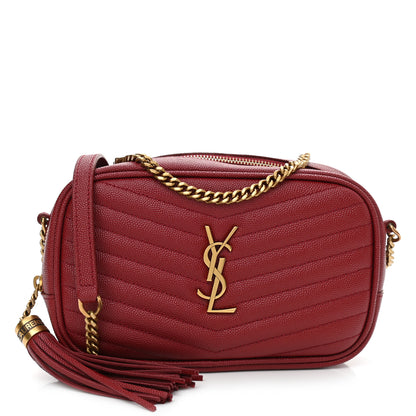 Saint Laurent Grain De Poudre Matelasse Monogram Mini Lou Camera Bag Opyum Red 1 of 10