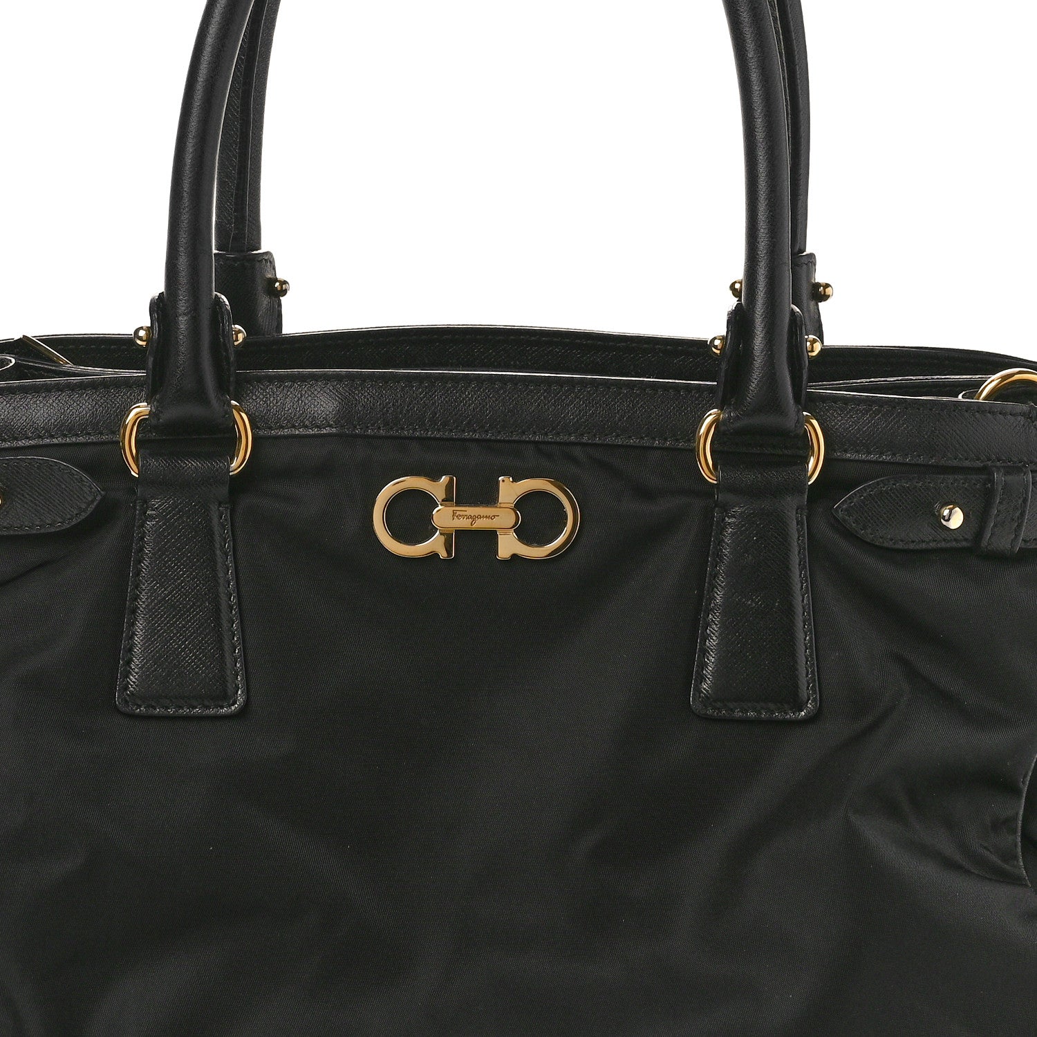 Salvatore Ferragamo Nylon Batik Small Tote Black 7 of 13