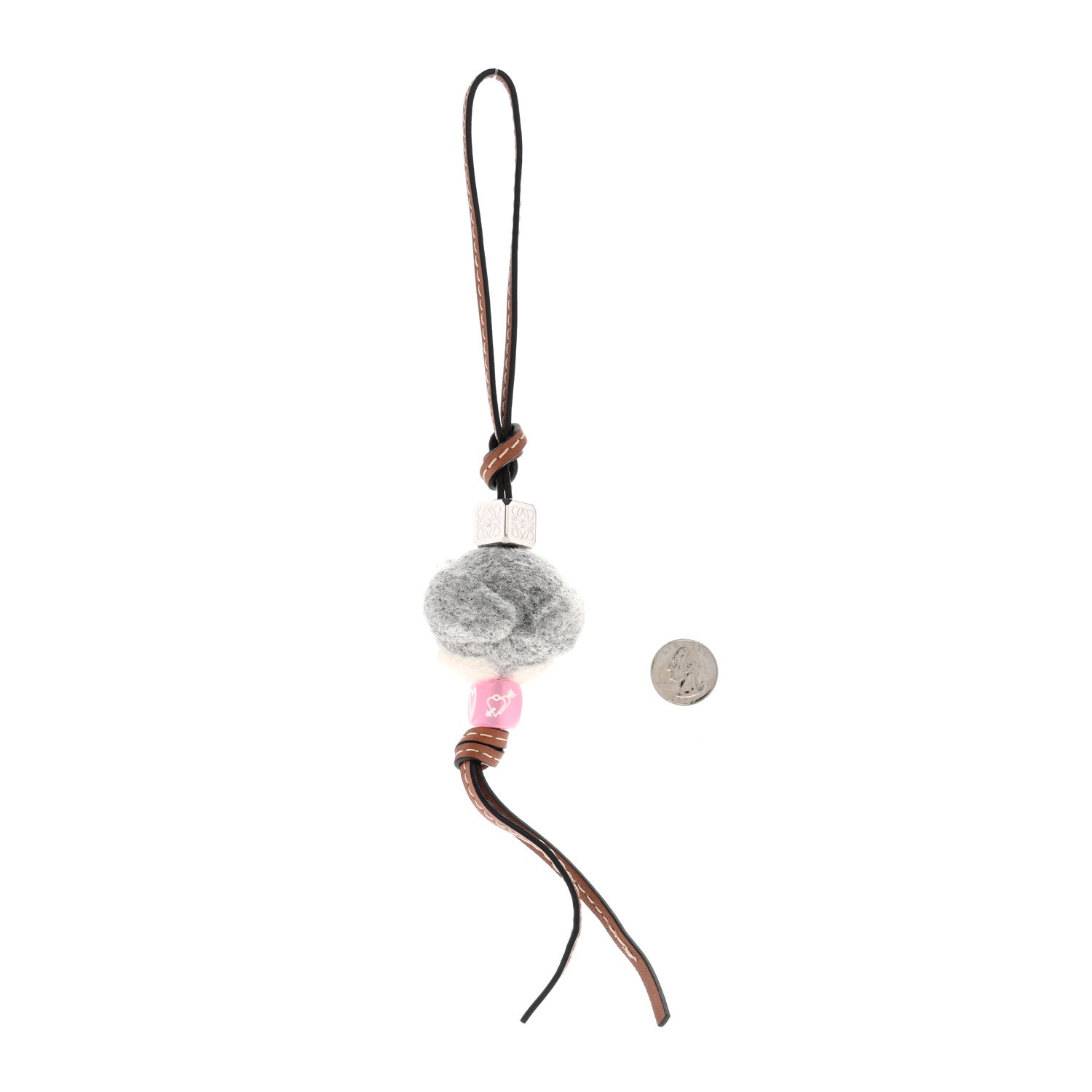 Loewe Felt Calfskin Baby Owl Bag Charm Tan 2 of 4