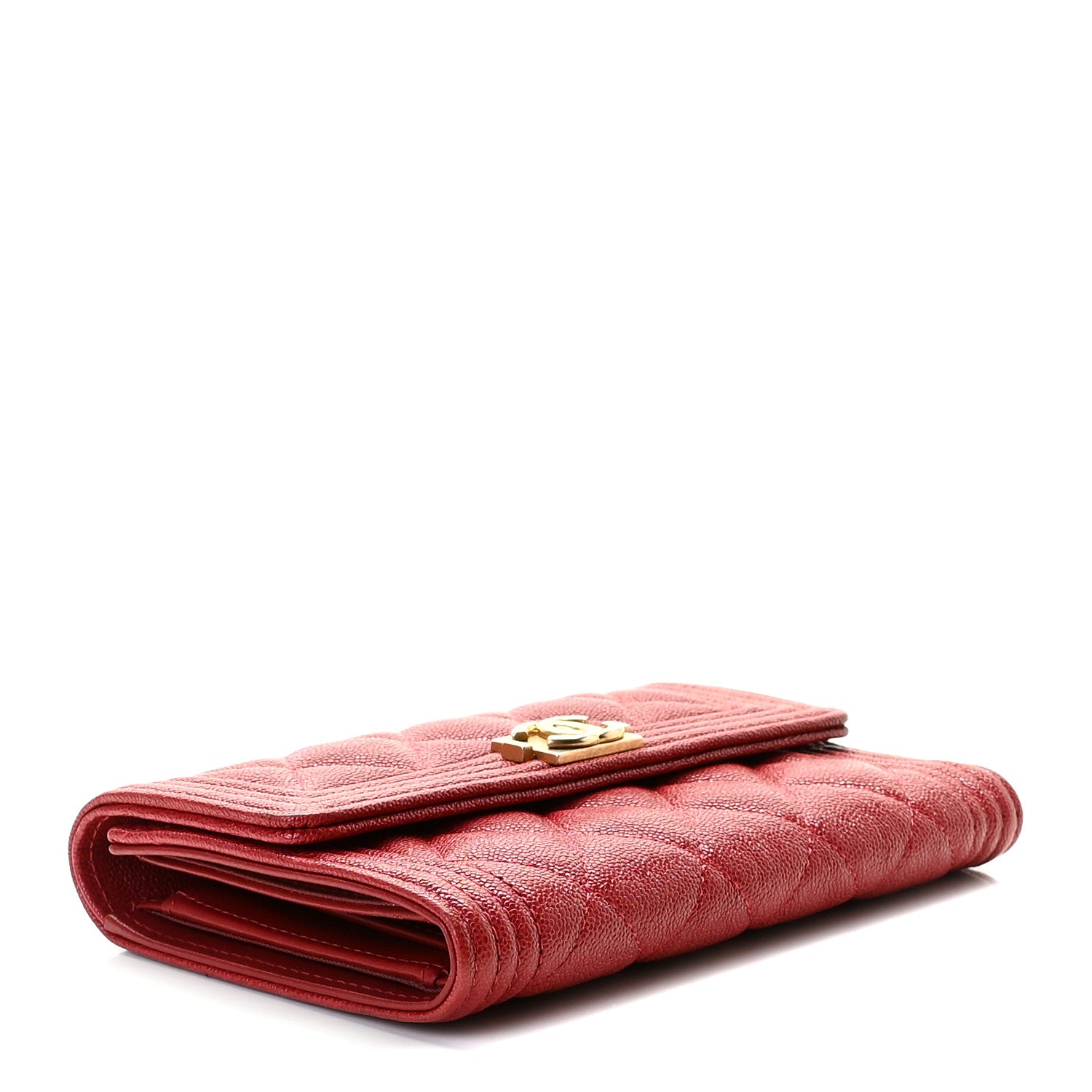Chanel Caviar Quilted Medium Boy Flap Wallet Burgundy 4 of 8