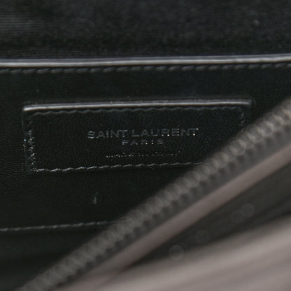 Saint Laurent Sheepskin Matelasse Chevron Monogram Large College Satchel Dark Anthracite 6 of 14