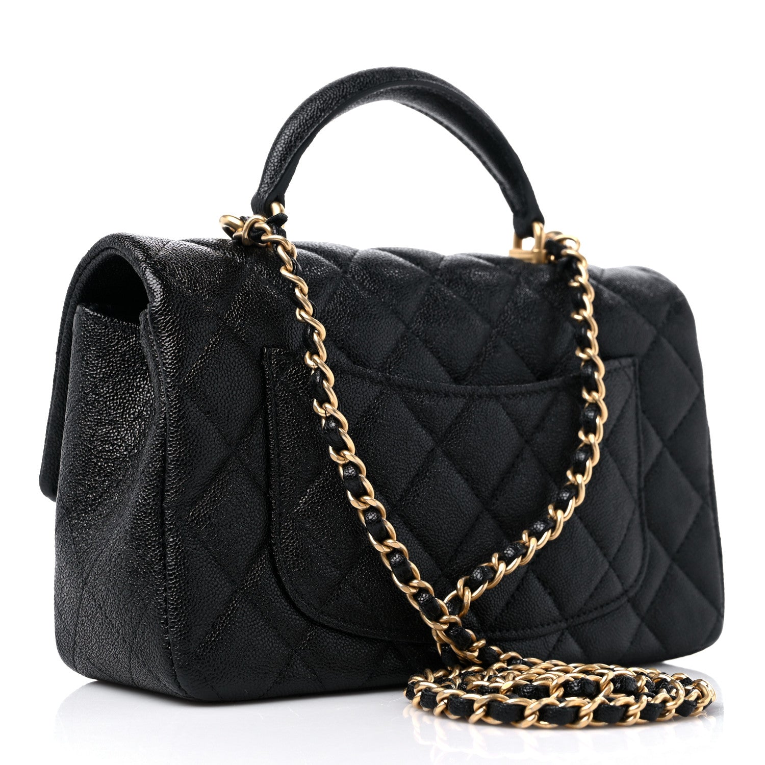 Chanel Caviar Quilted Mini Top Handle Rectangular Flap Black 3 of 9