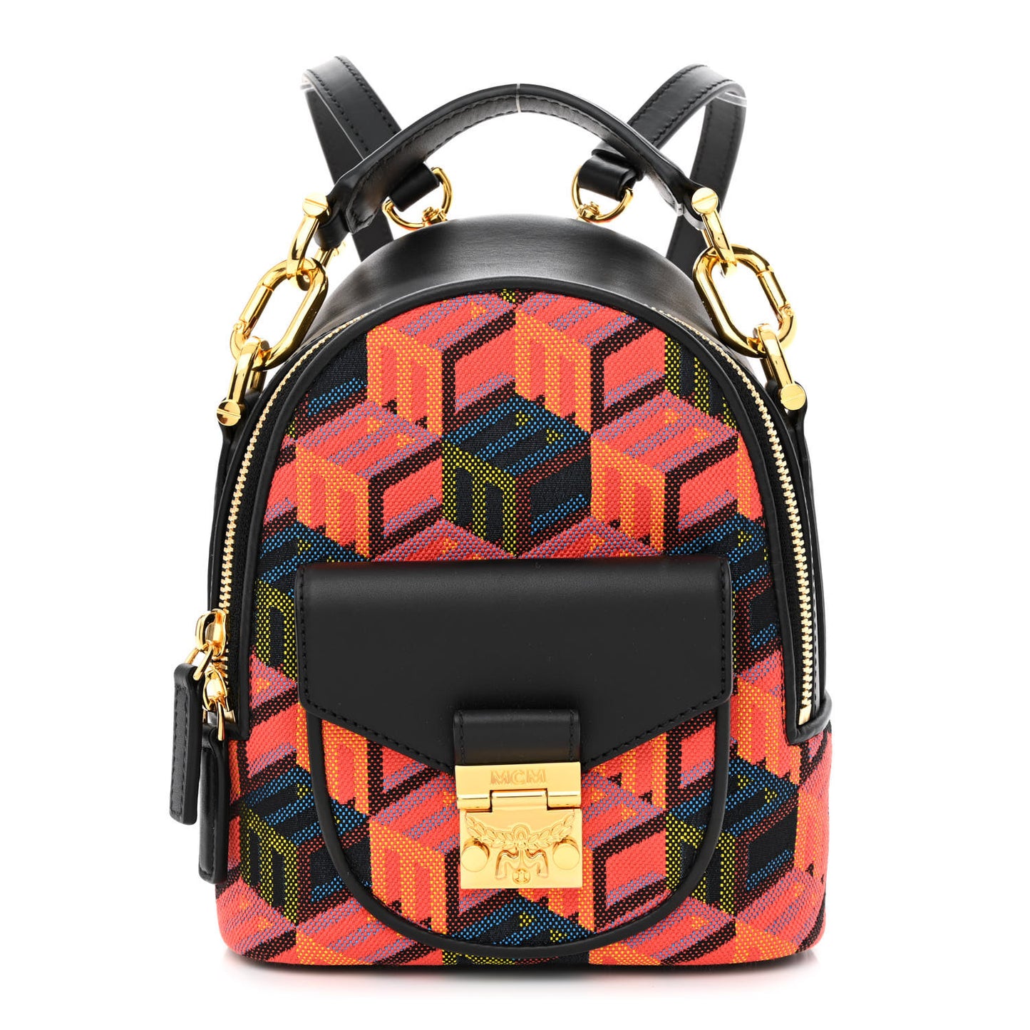 Jaquard Cubic Monogram Rockstar X-Mini Tracy Backpack Multicolor