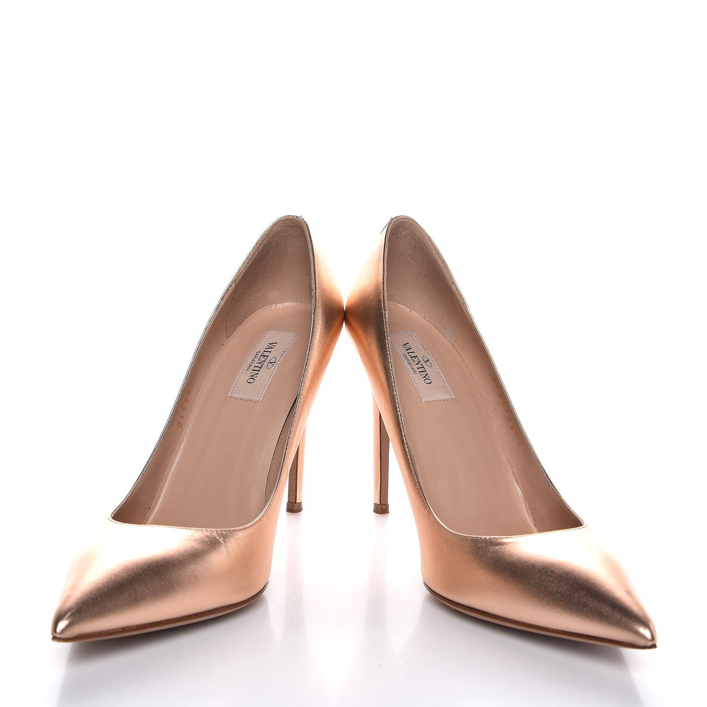 Metallic Nappa Rockstud New Plain 100mm Pumps 39.5 Rame