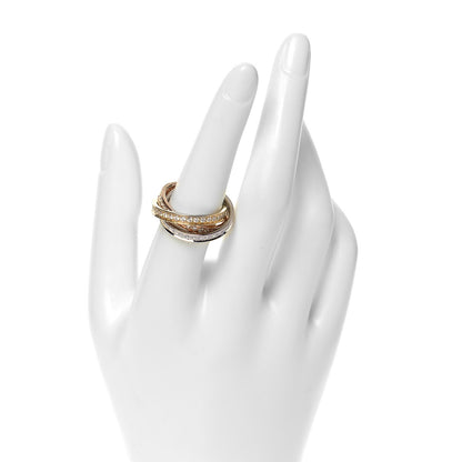 Cartier 18K White Yellow Pink Gold Diamond Trinity Ring 57 8 2 of 5