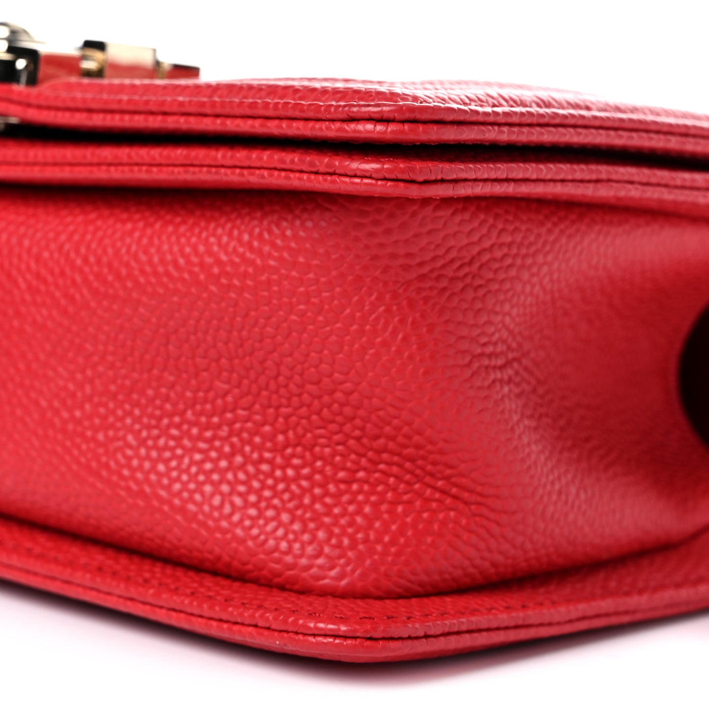 Caviar Quilted Small Boy Flap Red