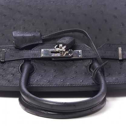 Hermes Ostrich Birkin 30 Black 9 of 33
