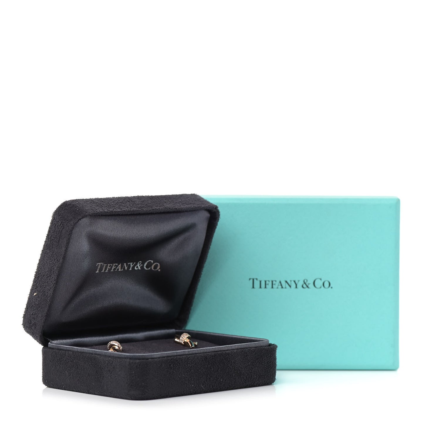 18K Rose Gold Diamond Tiffany Knot Earrings