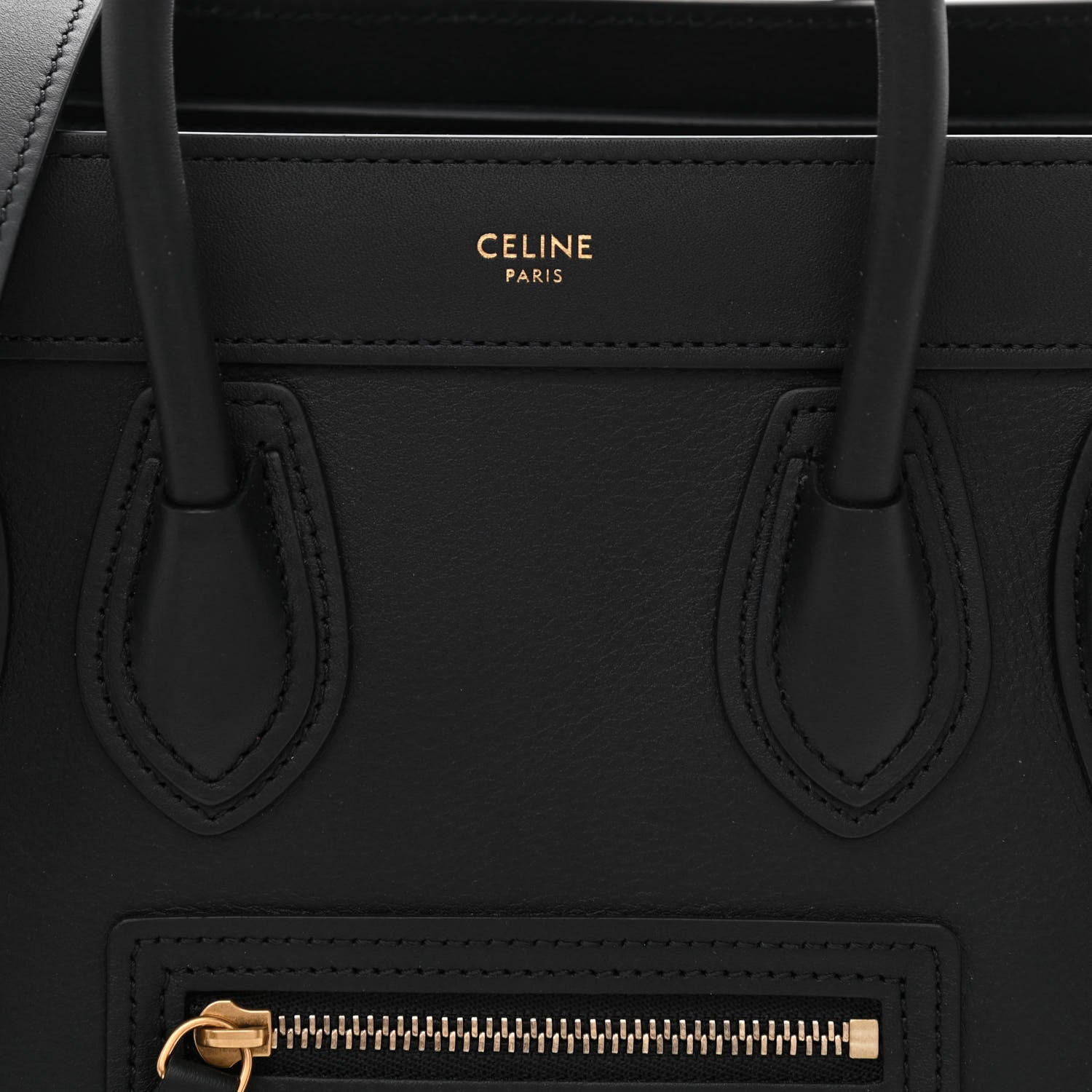 Celine Smooth Calfskin Nano Luggage Black 9 of 12