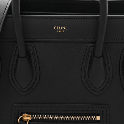 Celine Smooth Calfskin Nano Luggage Black 9 of 12