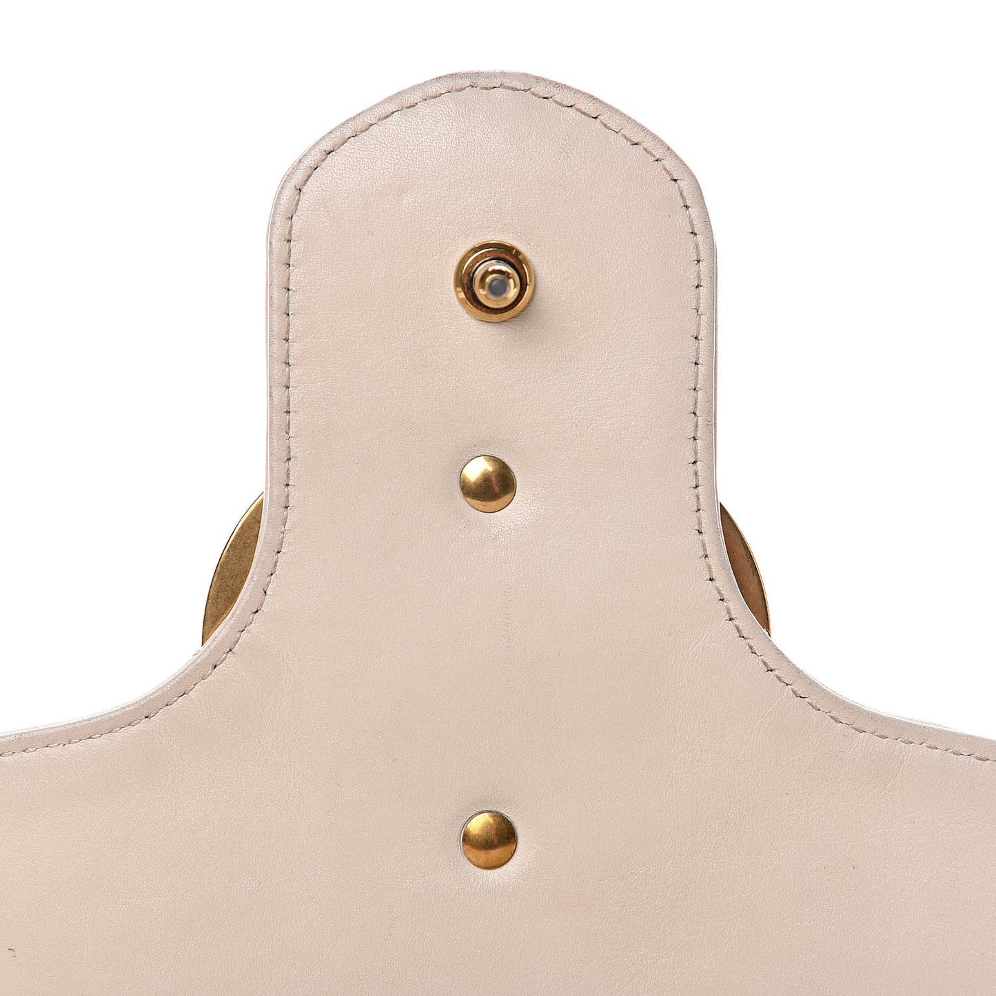Calfskin Matelasse Studded Medium GG Marmont Shoulder Bag White