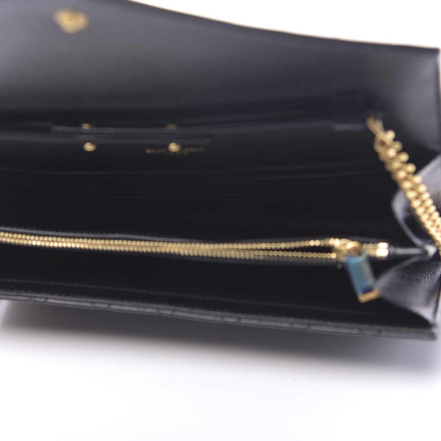 Grain De Poudre Mixed Matelasse Triquilt Monogram Chain Wallet Black