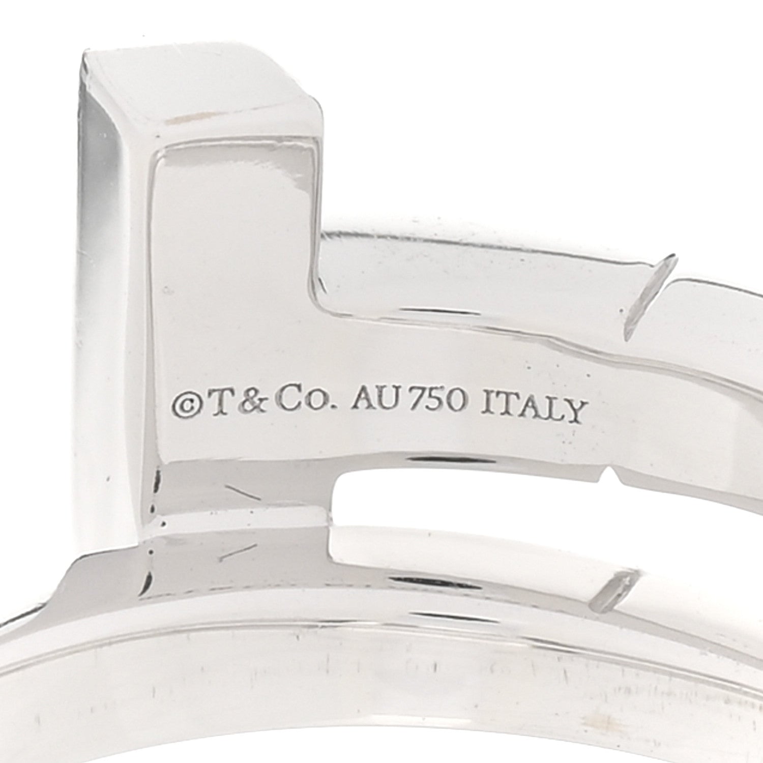 Tiffany 18K White Gold Diamond T Square Wrap Ring 49 4.75 4 of 5