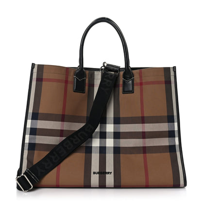 Burberry House Check Denny Check Tote Brown 1 of 8