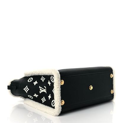 Louis Vuitton Grained Calfskin Shearling On My Side MM Black 3 of 8