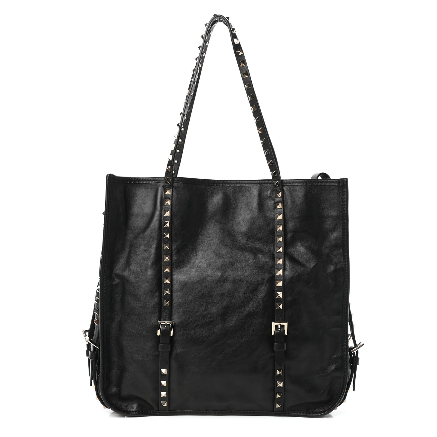 Vitello Rockstud Shopper Tote Black