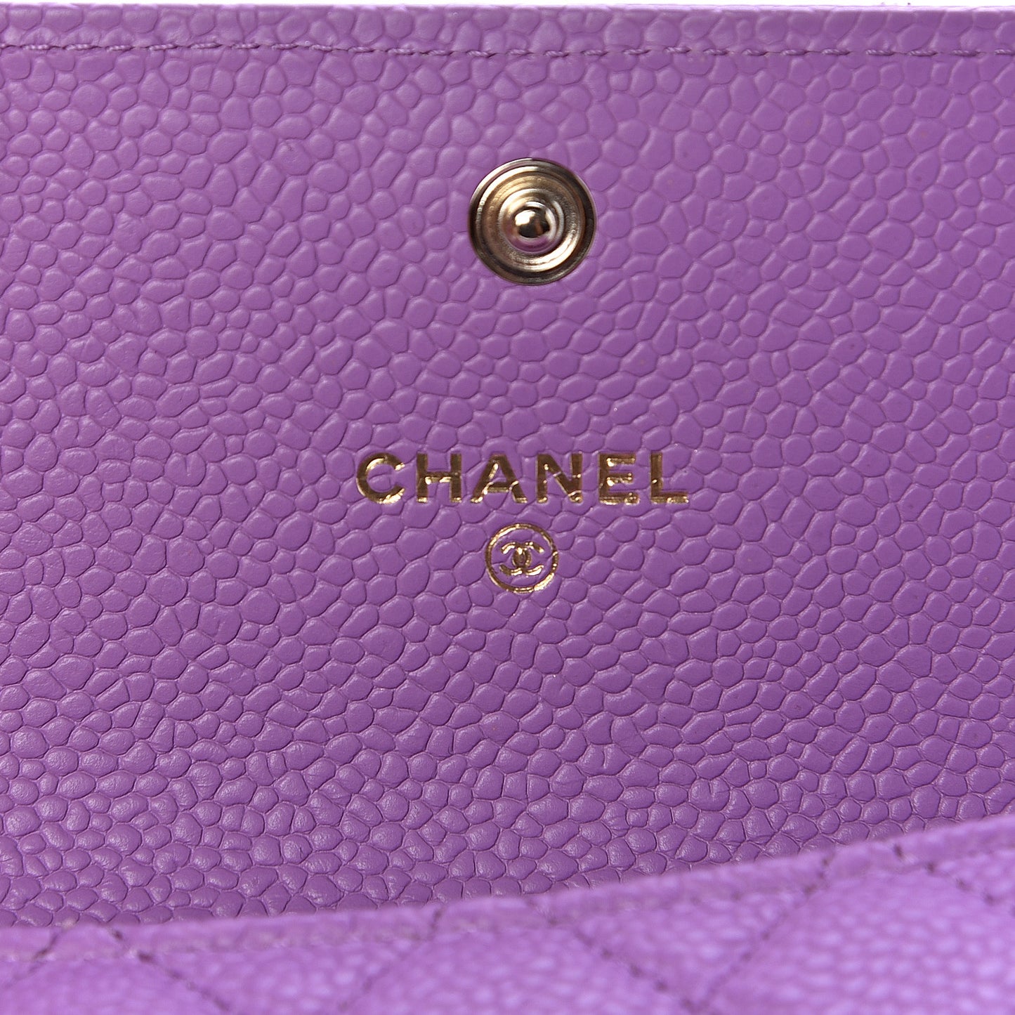 Caviar Quilted Boy Flap Card Holder Purple